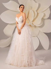 Spaghetti Strap Bridal Gown With Sequins And Train, Party Wedding Event Dress